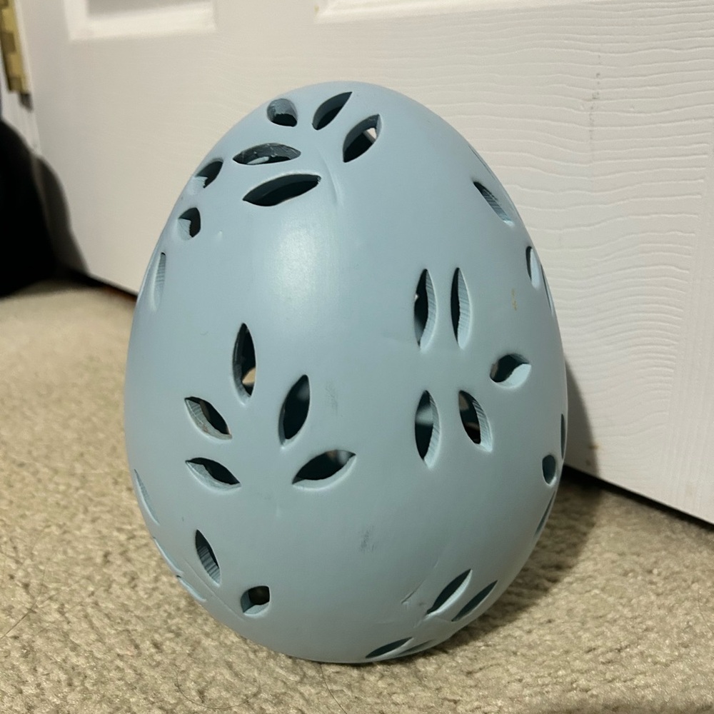 Elegant Blue Decorative Egg Accent